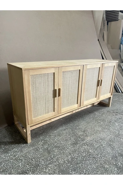 One Design Yemek Odası Konsol Hasır Konsol Hazeran Konsol Ahşap Masif Konsol - 5
