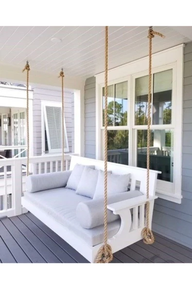 BUĞLEM Şokk Fiyatt...140x60 Kuğu Minderli Ahşap Bahçe Salıncağı