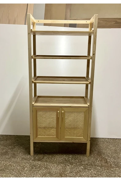 One Design Kitaplık Ahşap Dolap Ve Raf Dosya Dolabı Ve Rafı Vitrin Ahşap Kitaplık - 4