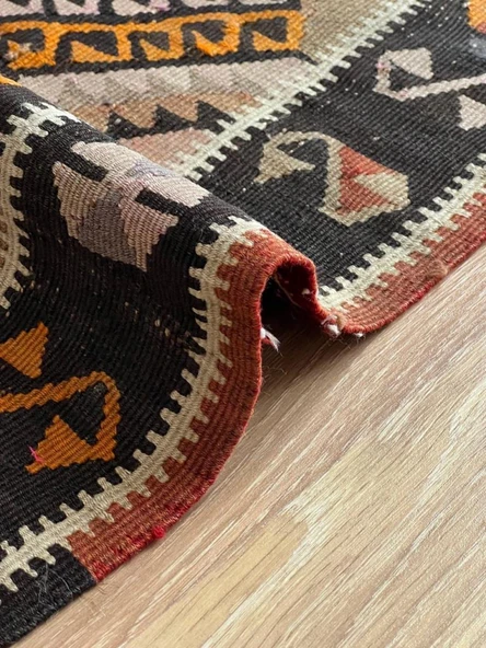 58x90 cm El Dokuma Renkli Küçük Antik Halı, Vintage Tutkunları için Anadolu Yün Halısı - 5