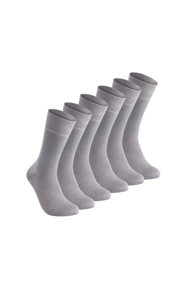 Elchee wear  Vegan Ve Organik Bambu Unisex Soket Gri Çorap 6'lı ürün görseli