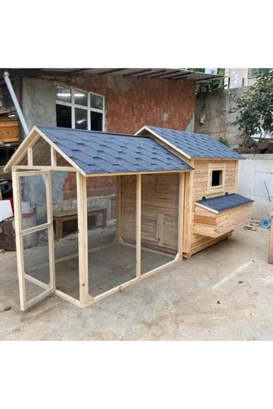 Kemirgen Market Ahşap Tavuk Kümesi 40 Tavuk Kapasiteli - Resim 2