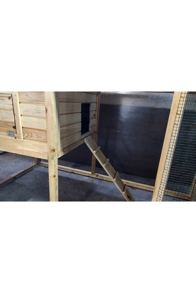 Harikalar Diyarı Çiftlik Ahşap Modern Tavuk Kümesi 200X125X80 - 10 Tavukluk Kafes Kümes - Süs Tavuğu Kümesi - Resim 2