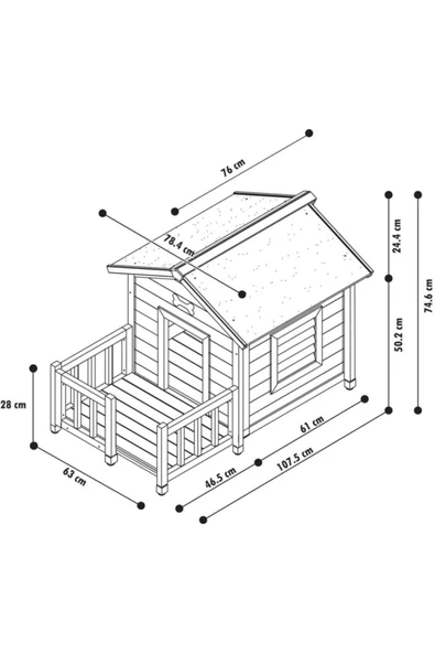Truepaws Nobby Büyük Irk Ahşap Köpek Kulübesi 115 X 76 X 74 Cm - Petliyo1 - 2