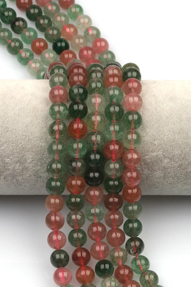 Çilek Kuvars (Green Kuvars) Doğal Taş Dizi 8 mm Küre Kesim ürün görseli