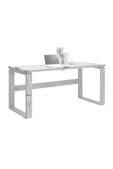 One Design Masif Çalışma Masası Ahşap Çalışma Masası 75X160X70 - 4
