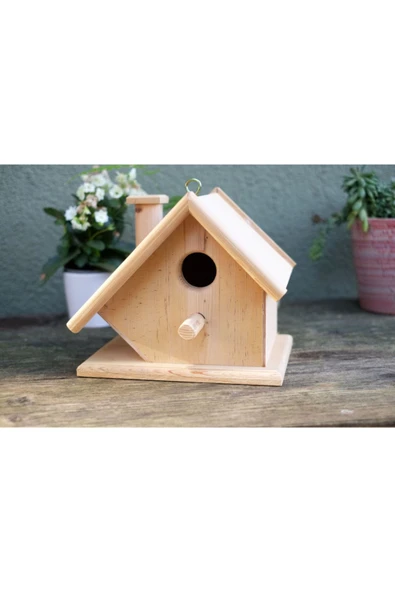 Kocabirekip Ahşap Kuş Yuvası Sedir Masif Dekoratif Kokulu Ağaç Yerli Imalat El Yapımı Doğal Wooden Bird House - 4