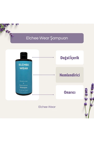 Elchee wear  Onarıcı ve Nemlendirici doğal içerikli şampuan 340 ml - Resim 2