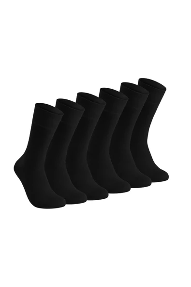 Elchee wear  Vegan Ve Organik Bambu Unisex Soket Siyah Çorap 6'lı ürün görseli