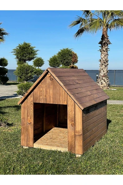 Sevinç Ticaret Ahşap Büyük Boy Köpek Kulübesi Dış Mekan Köpek Kulübesi