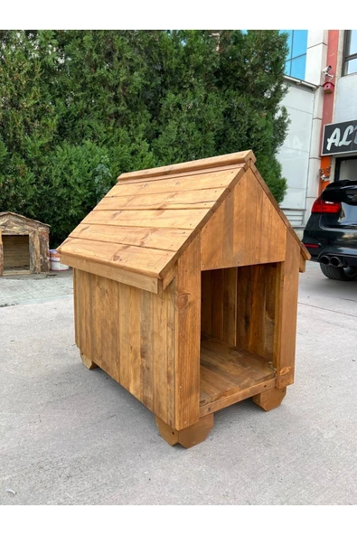 Patiways Büyük Irk Kedi-Köpekler Için Doğal Ahşap Kulübe Dış Mekan Kedi-Köpek Evi