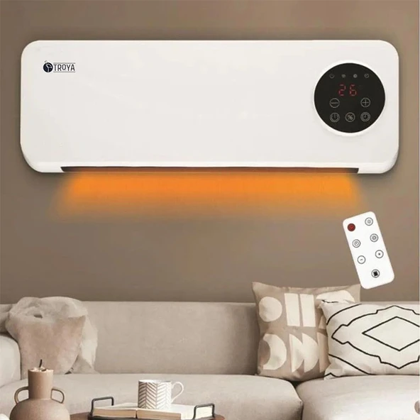 Troya TR-528 Uzaktan Kumandalı 2000 W Duvar Tipi Fanlı Isıtıcı - 3