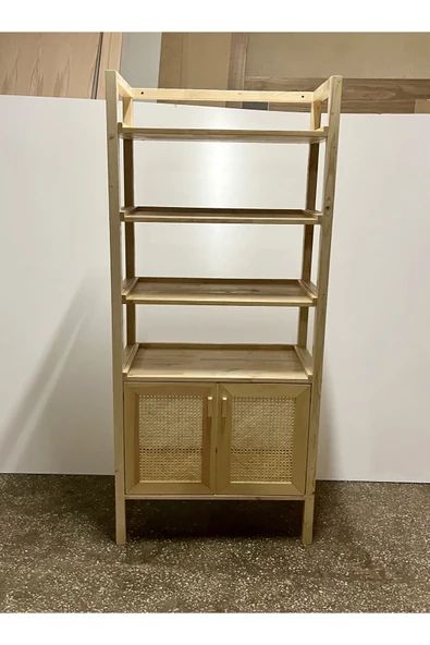 One Design Kitaplık Ahşap Dolap Ve Raf Dosya Dolabı Ve Rafı Vitrin Ahşap Kitaplık - 3