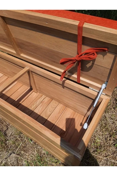 BUĞLEM Sağlam Lüks Ahşap Bahçe Sandık Sedir (100x45x45) Kalın Ahşap Bahçe Depolama ürün görseli