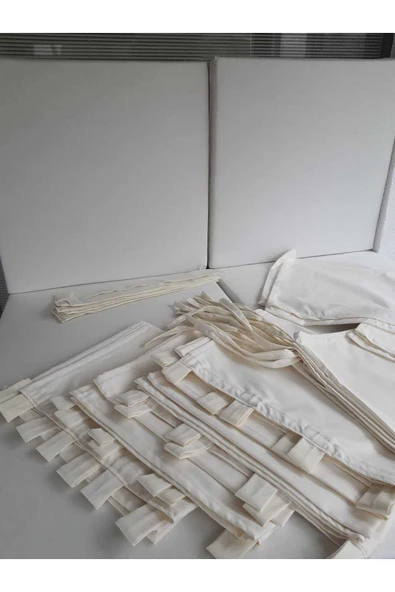 BUĞLEM 10 Cm Sert Süngerli Ahşap Bahçe Yatağı 180x200 Perde Mınder Tente Yastık Tente Seti - 6