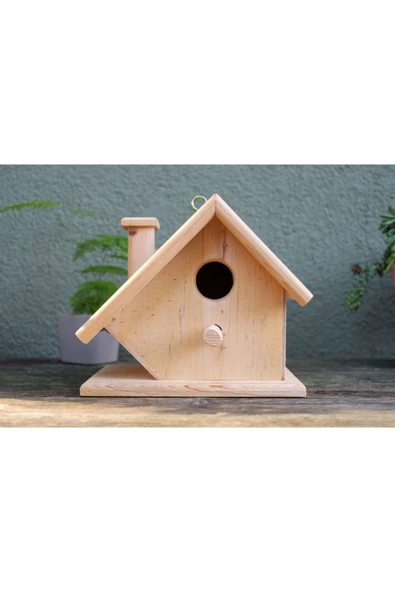 Kocabirekip Ahşap Kuş Yuvası Sedir Masif Dekoratif Kokulu Ağaç Yerli Imalat El Yapımı Doğal Wooden Bird House - 2
