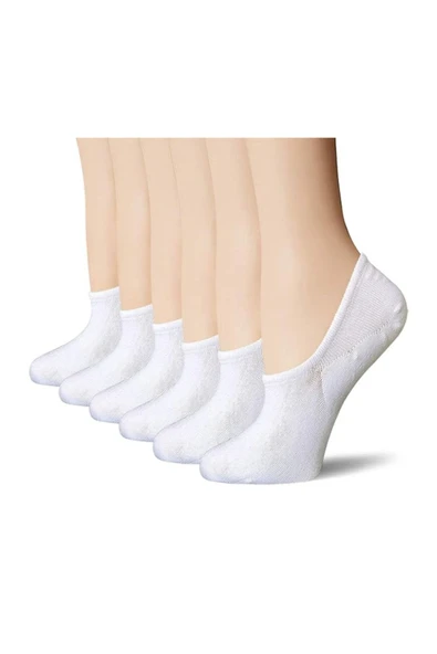 Elchee wear  Vegan Bambu Unisex Babet Görünmez Çorap Beyaz 6'lı ürün görseli