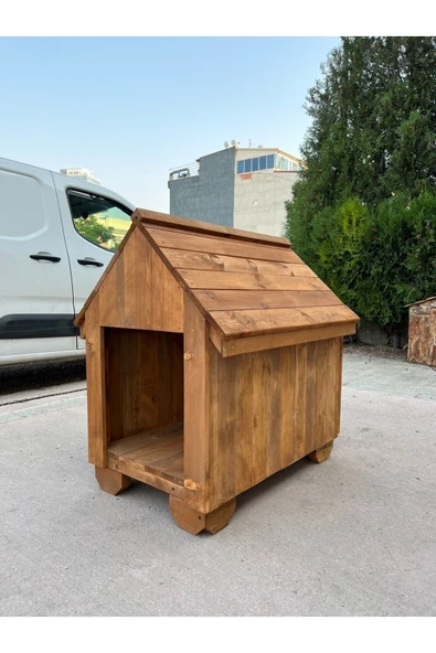 Patiways Büyük Irk Kedi-Köpekler Için Doğal Ahşap Kulübe Dış Mekan Kedi-Köpek Evi - 2