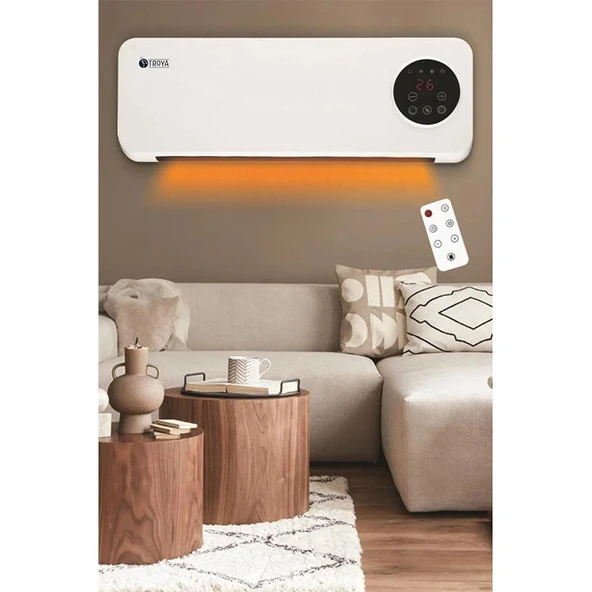 Troya TR-528 Uzaktan Kumandalı 2000 W Duvar Tipi Fanlı Isıtıcı - 4