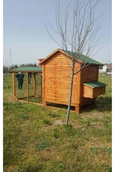 Kemirgen Market Tel Alanlı Ahşap Tavuk Kümesi - 2