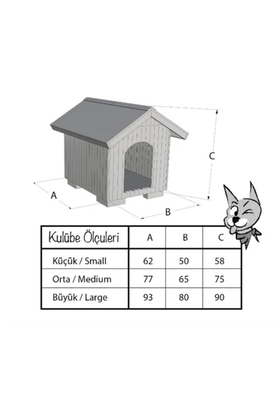 Ml Pet Ahşap Köpek Kulübesi U/G/Y 96/83/94 Ölçülerinde Demonte Büyük Ahşap Köpek Kulübesi - 4
