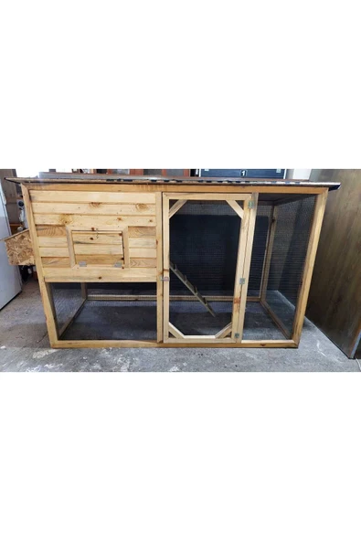 Harikalar Diyarı Çiftlik Ahşap Modern Tavuk Kümesi 200X125X80 - 10 Tavukluk Kafes Kümes - Süs Tavuğu Kümesi - Resim 4