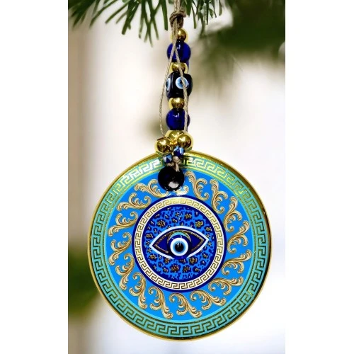 Yaldızlı Turkuaz Renk Duvar Süsü Cam Duvar Dekoru - 3