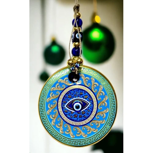 Yaldızlı Turkuaz Renk Duvar Süsü Cam Duvar Dekoru - 2