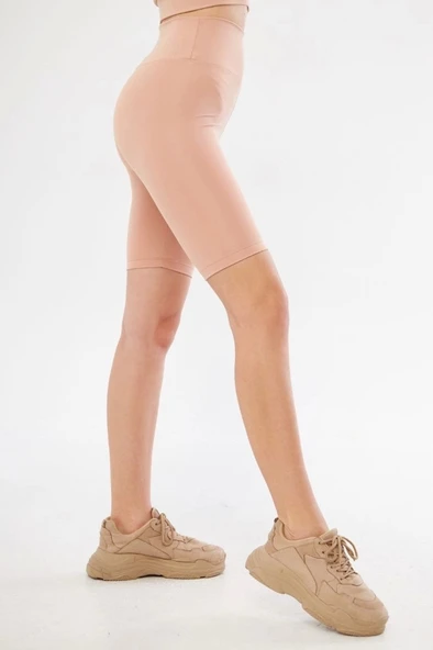 Biker Sporcu Şort - Bej - 3