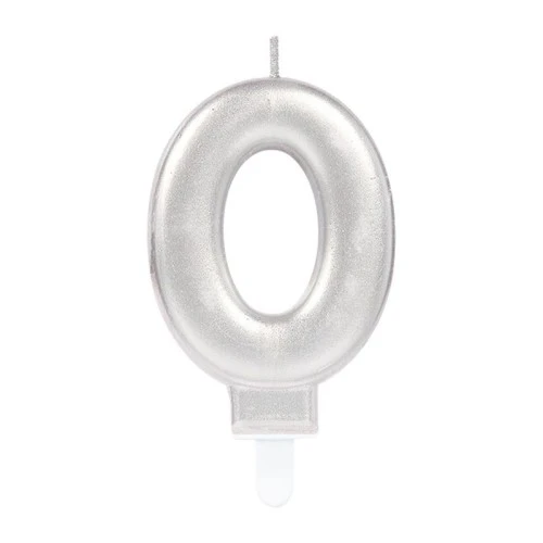 0 Rakamı Mum Gümüş Renk