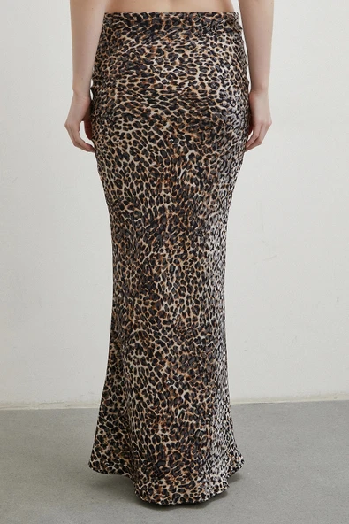 Leopar Desenli Verev Etek Bej - 6
