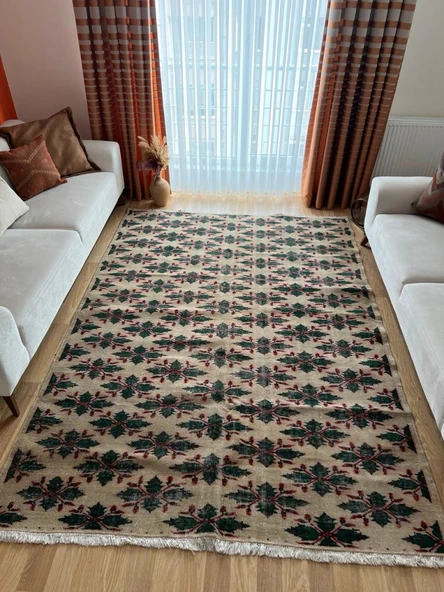 192x273 cm El Yapımı Büyük Halı, Oversize Türk Kilimi, Boho Tarzı Halı, Dekoratif Vintage Doğal Halı - 5
