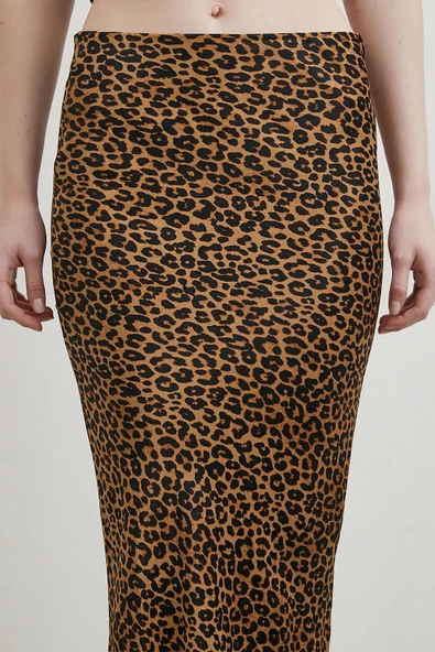 Leopar Desenli Verev Etek Kahve - 5