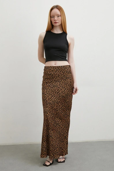 Leopar Desenli Verev Etek Kahve - 3