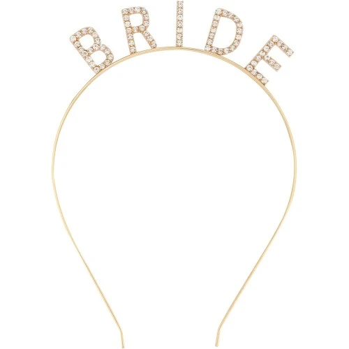 Altın Gold Renk Bekarlığa Veda Kristal Taş Bride Tacı İthal - 3