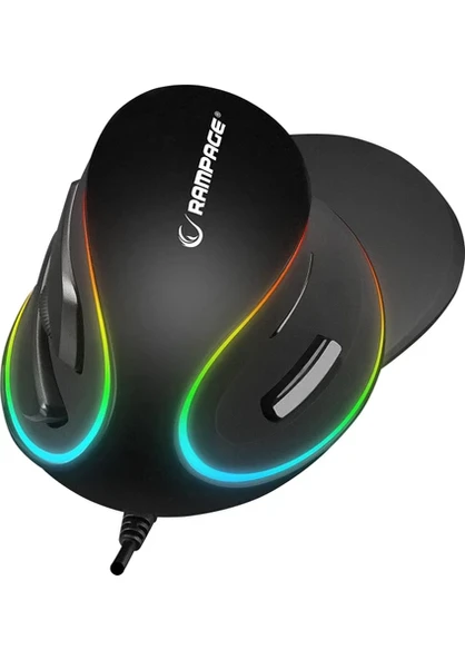 Rampage Terrific SMX-R618 RGB Dikey Ergonomik Optik Kablolu Oyuncu Mouse