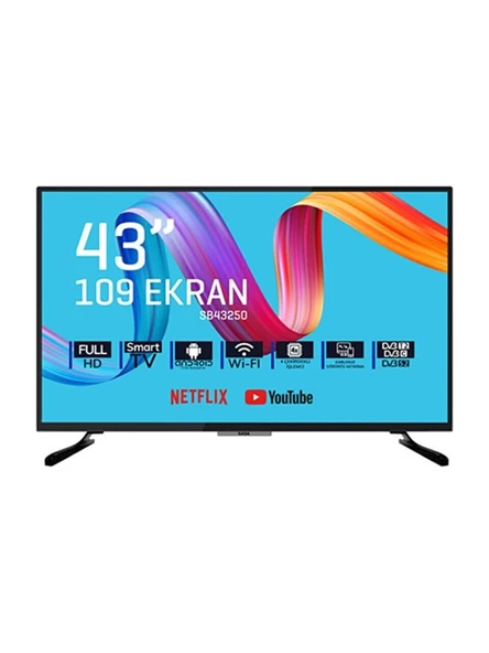 Saba SB43250 43" 109 Ekran Uydu Alıcılı Full HD Android Smart LED TV