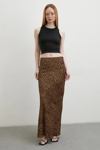 Leopar Desenli Verev Etek Kahve - 2