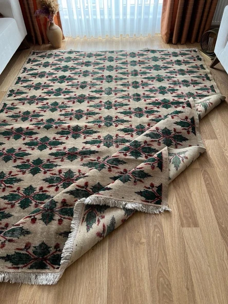 192x273 cm El Yapımı Büyük Halı, Oversize Türk Kilimi, Boho Tarzı Halı, Dekoratif Vintage Doğal Halı - 3