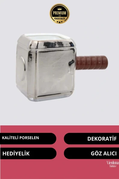 Deluxe Tasarım Dekoratif Estetik Armağan Sevgili Dost Aşk Arkadaş Porselen Thor Çekici Kupa Bardak - 2