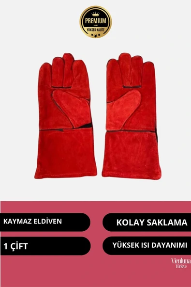 Premium Kalite Yüksek Isı Dayanımlı Kaynak Yangın Waterproof Çok Amaçlı Deri Eldiven - 2