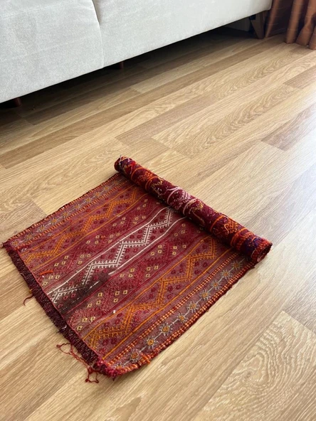 49x79 cm Küçük Renkli Vintage Kilim, El Dokuma Anadolu Kilim, Dekoratif Mini Kilim, Harika Ev Hediyesi - 8