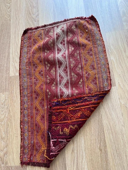 49x79 cm Küçük Renkli Vintage Kilim, El Dokuma Anadolu Kilim, Dekoratif Mini Kilim, Harika Ev Hediyesi - 10