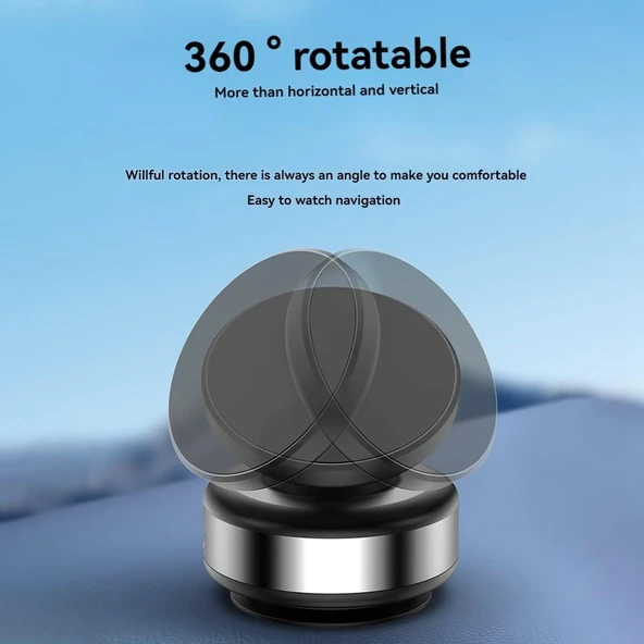 Elektirikli Vakum Magsafe Uyumlu Döner Kafalı Araç İçi Telefon Tutucu (Zeminler İçin De Olur) M12 - 8