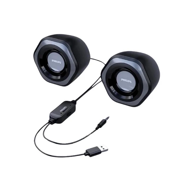 Philips Spa2209 Hoparlör 1+1 USB 2.0, 3.5MM Jack, Ses Kontrol Tuşu - 3