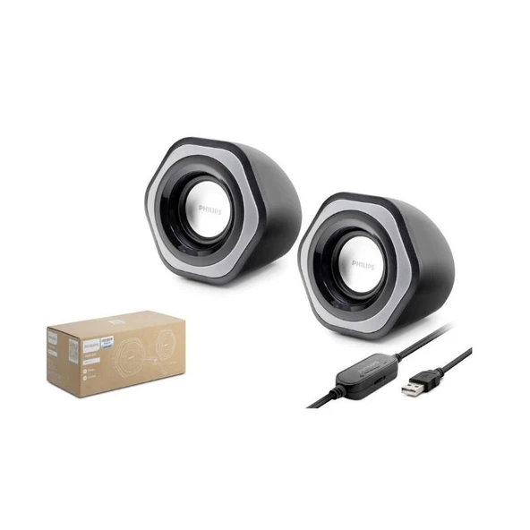 Philips Spa2209 Hoparlör 1+1 USB 2.0, 3.5MM Jack, Ses Kontrol Tuşu - 4