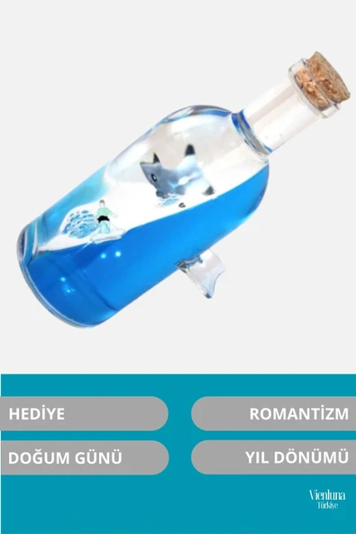 Premium Üretim Batmayan Sörf Gemi Yıl Dönümü Aşk Sevgili Doğum Günü Hediye Şişe Akvaryum - Resim 2