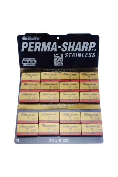 Permasharp Stainless Yaprak Tam Jilet Tıraş Bıçağı 100'lü 20 X 5 ürün görseli 1