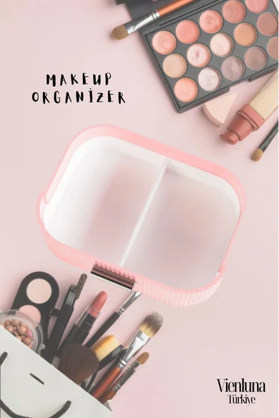 Özel Üretim Makyaj Malzemeleri Organizeri Düzenleyici Saklama Kutusu Pink - 3