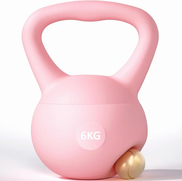 Valkyrie 6kg Soft Kettlebell Yumuşak Tabanlı Metal Kumlu  Ses Yapmaz Darbeye Dayanıklı Çift El Ağırlık